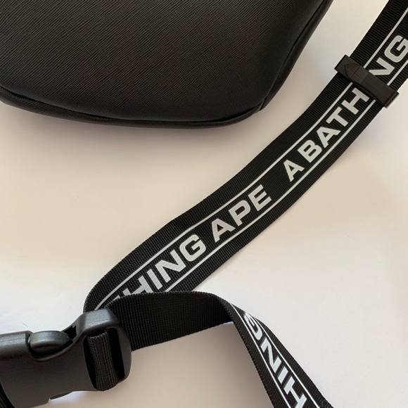 Bape Bags A Bathing Ape Black Leather Waist Bag Fanny Pack Poshmark